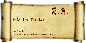 Rába Metta névjegykártya